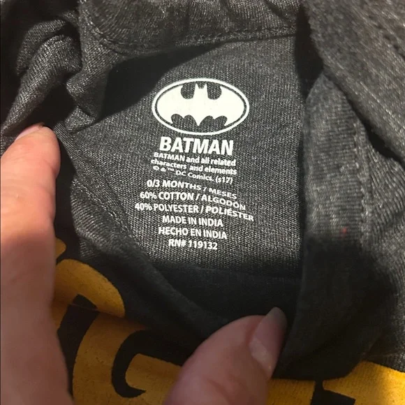 DC Comics Batman Black and Yellow Kids Bodysuit - Picture 3 of 3